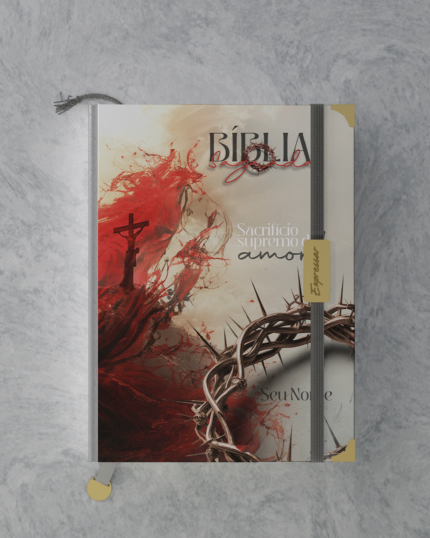 Bíblia em lombada - letra grande com harpa