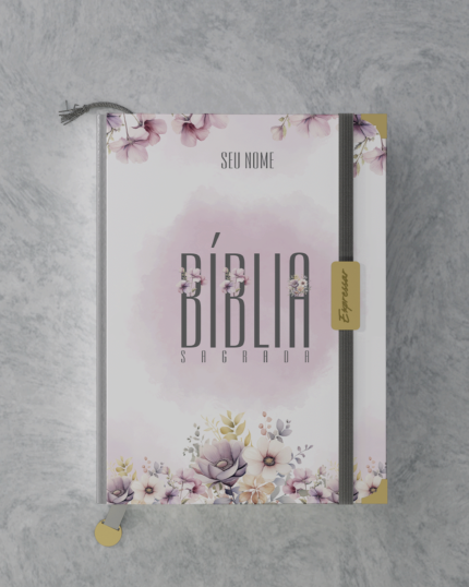 Bíblia em lombada - letra grande com harpa